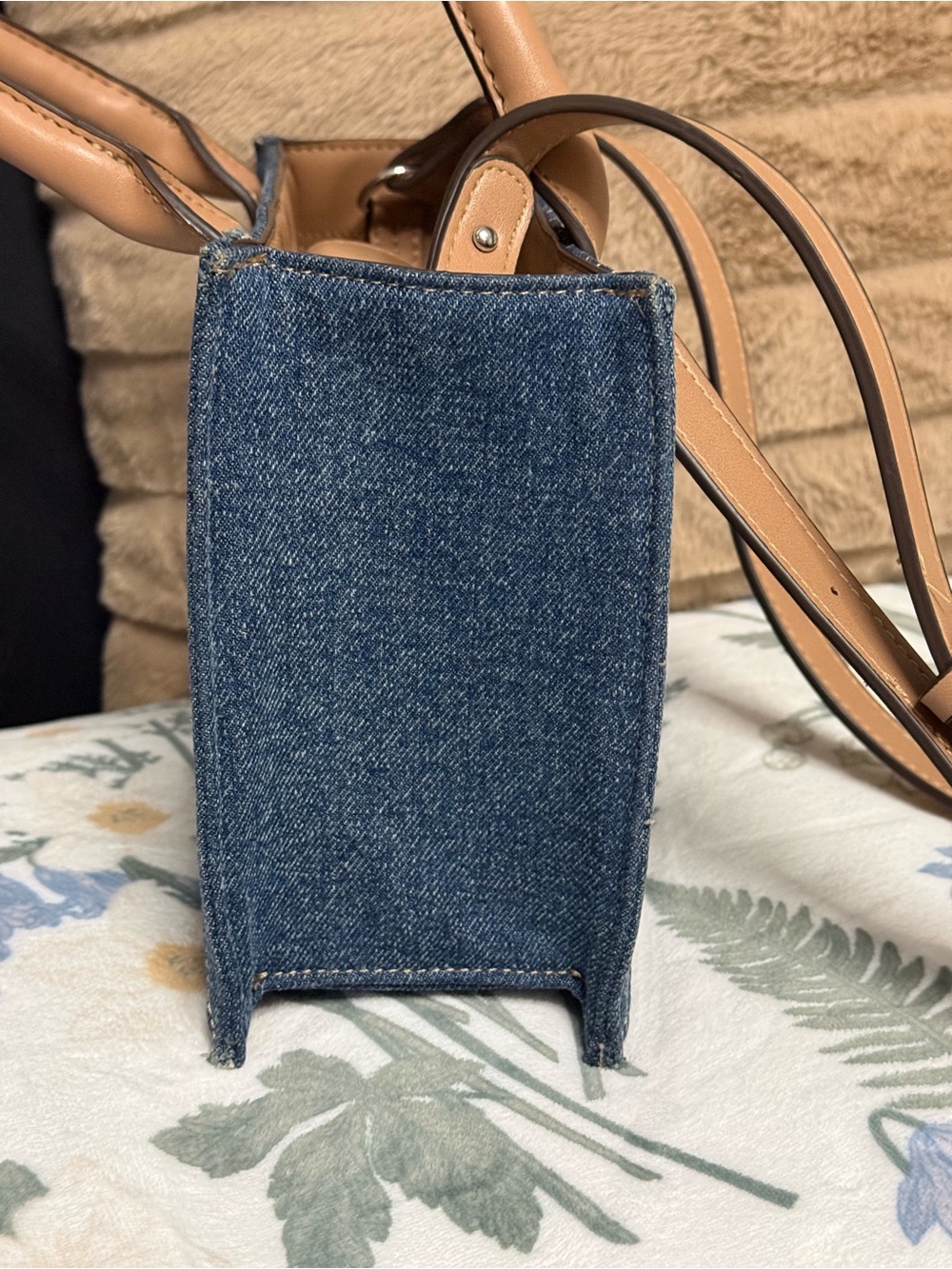 True Religion Y2K Chic Denim Mini Horseshoe Monogram Tote Crossbody - Picture 5 of 7